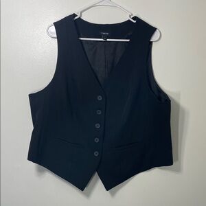 Torrid Black Sleeveless Button-Up Vest 2X